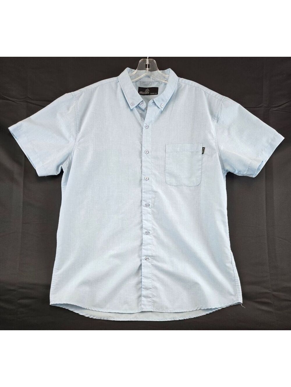 Molokai Surf Co. Men's Light Blue Short Sleeve Button-Up Shirt